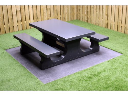 Rockwood® Betonnen Picknickset Antraciet 7016 Gelakt 1.80m