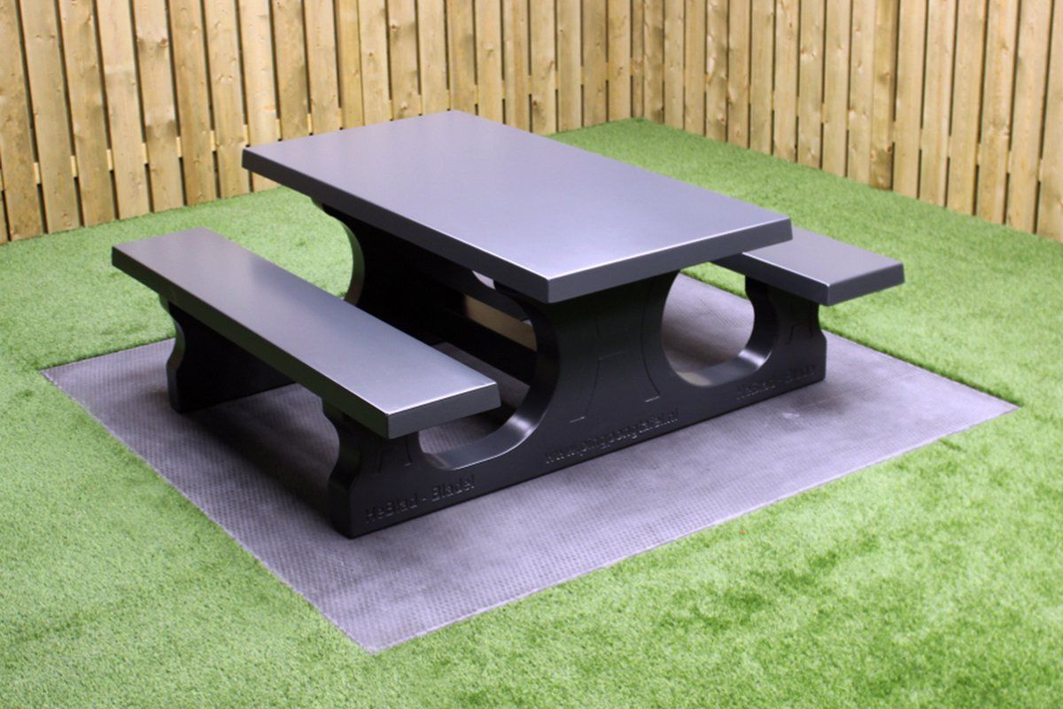 rockwood® betonnen picknickset antraciet 7016 gelakt 1.80m