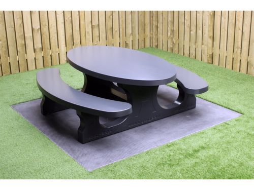 Rockwood® Betonnen Picknickset Antraciet Gelakt RAL 7016 Ovaal 2.10m
