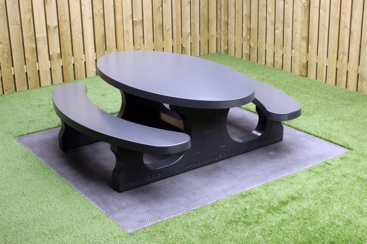 rockwood® betonnen picknickset antraciet gelakt ral 7016 ovaal 2.10m