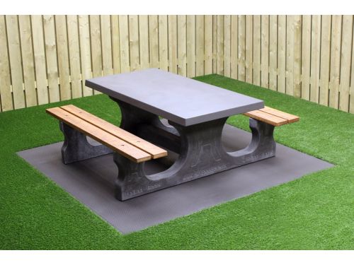 Rockwood® Betonnen Picknickset DeLuxe Antraciet-Beton 1.80m