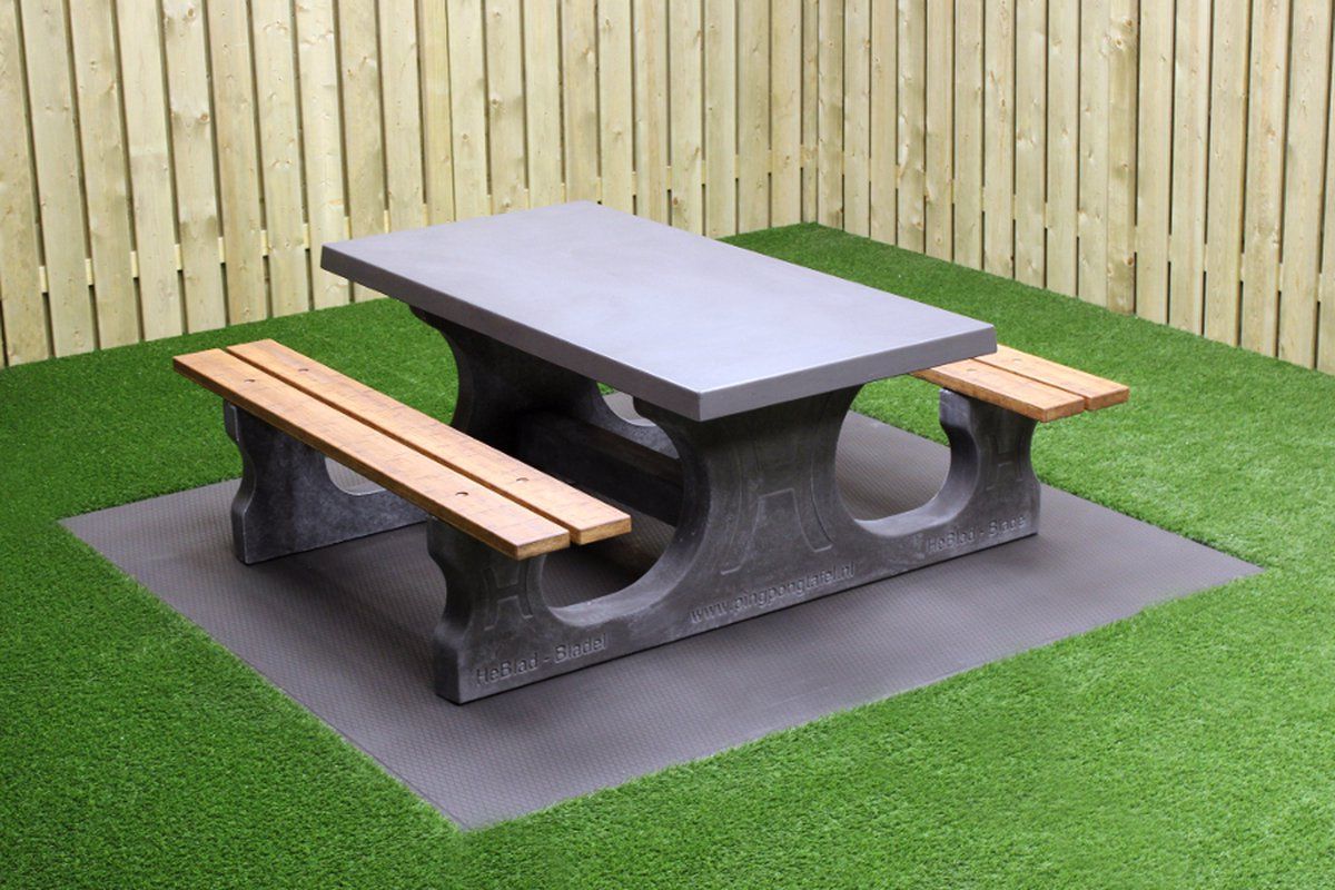rockwood® betonnen picknickset deluxe antraciet beton 1.80m