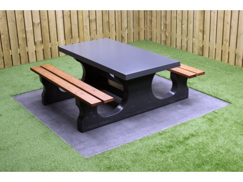 Rockwood® Betonnen Picknickset DeLuxe Antraciet Gelakt 7016 1.80m