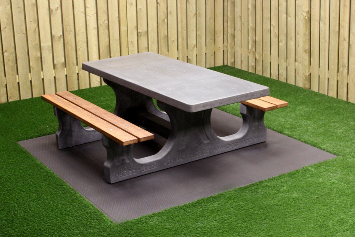 rockwood® betonnen picknickset deluxe antraciet rolstoeltoegankelijk 2.10m
