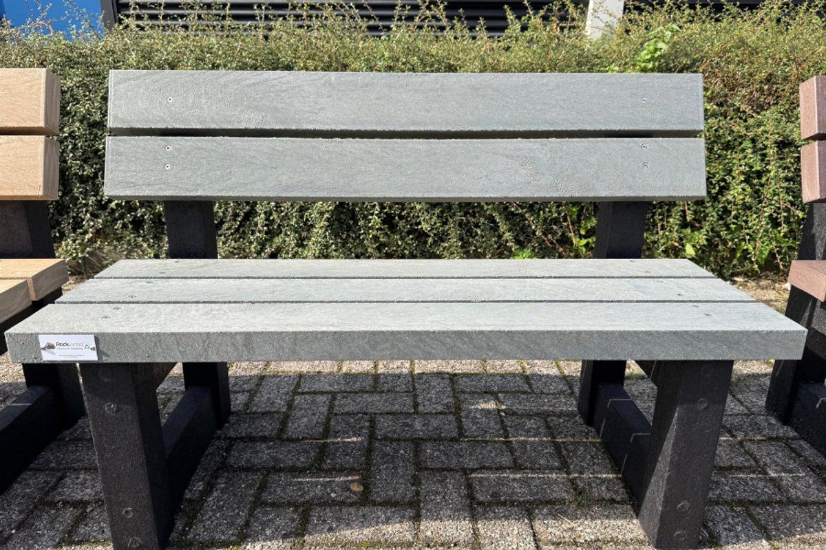 rockwood® parkbank lounge zwaar kunststof mineral grey 5cm dik