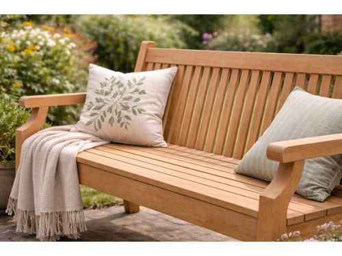 Rockwood® Parkbank Sandwick Kunststof - New Teak 1.20m 1.20m Montage