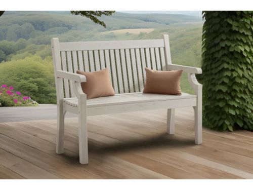 Rockwood® Parkbank Sandwick Kunststof - Nordic White 1.20m 1.20m