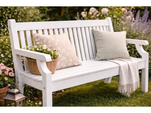 Rockwood® Parkbank Sandwick Kunststof - Nordic White 1.20m 1.20m Montage