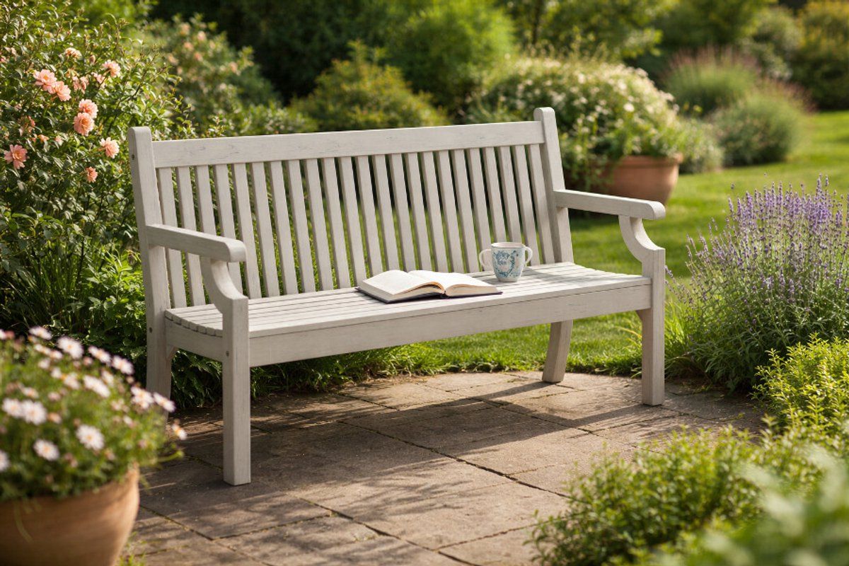 rockwood® parkbank sandwick kunststof stone grey 1.60m 1.60m