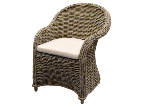 Roma dining tuinstoel naturel rotan off-white