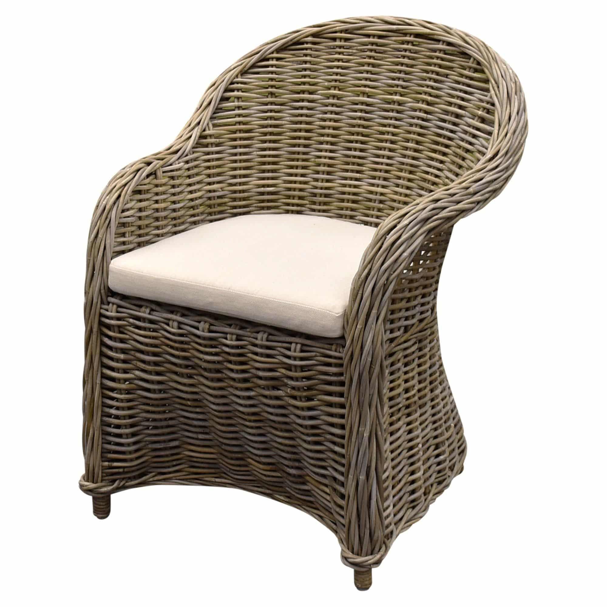 roma dining tuinstoel naturel rotan off white