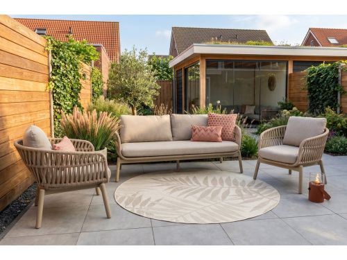 Romeo rope stoel-bank loungeset - Latte