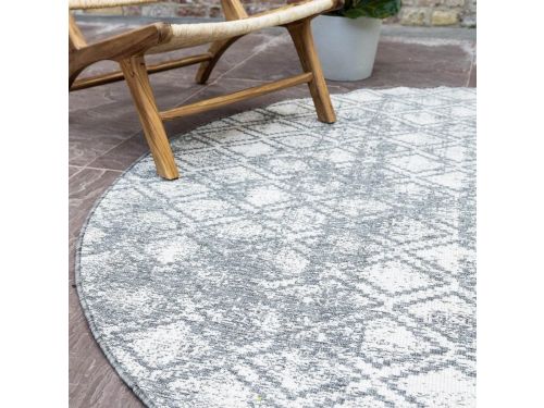 Rond Buitenkleed Frost - Grijs/wit - dubbelzijdig - EVA Interior