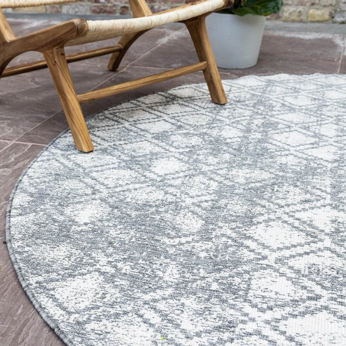 rond buitenkleed frost grijs/wit dubbelzijdig eva interior