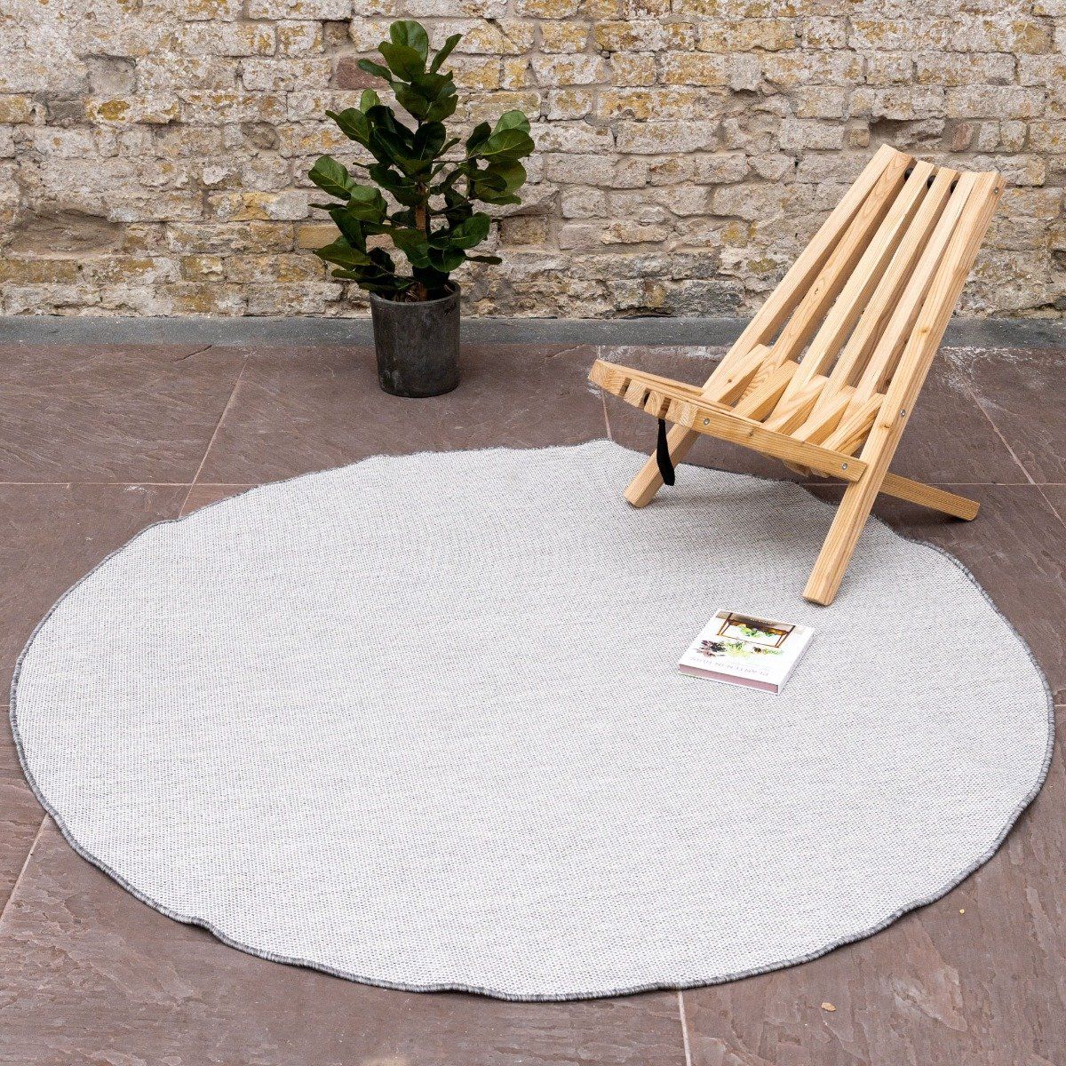 rond buitenkleed mono grijs/wit dubbelzijdig eva interior
