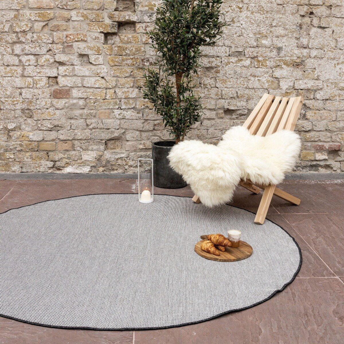 rond buitenkleed mono zwart/wit dubbelzijdig eva interior