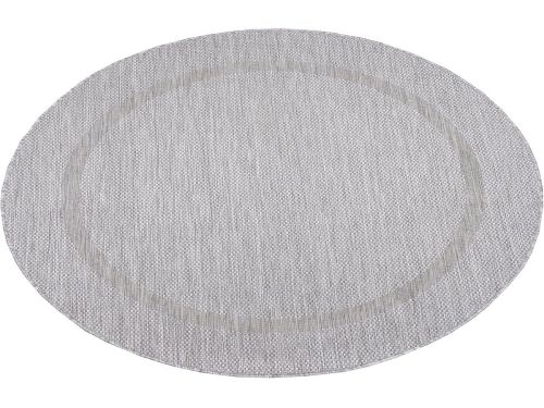 Rond Buitenkleed Zilver 120x120 cm voor Balkon en Tuin