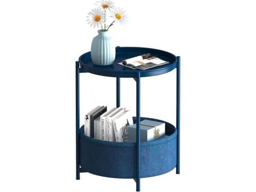 Ronde bijzettafel blauw - Tuin en Balkon