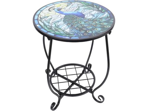 Ronde bijzettafel - Decoratieve tafel - Buiten gebruik - Dubbellaags