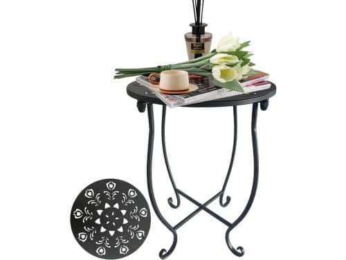 Ronde bijzettafel - Terrastafel tuintafel - Buitenmeubilair - Roestbestendige coating