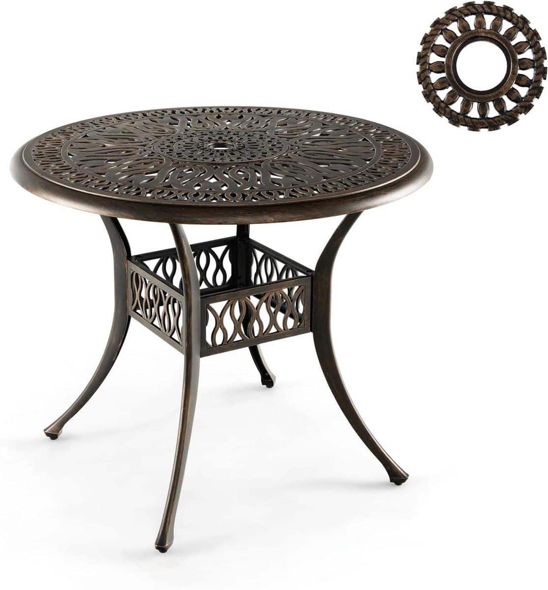 ronde bijzettafel tuinmeubel bistro tafel buiten genieten