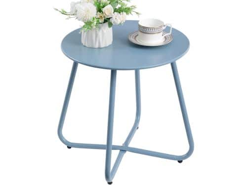 Ronde Bijzettafel voor Buiten - Kleine Balkontafel - Tuintafel en