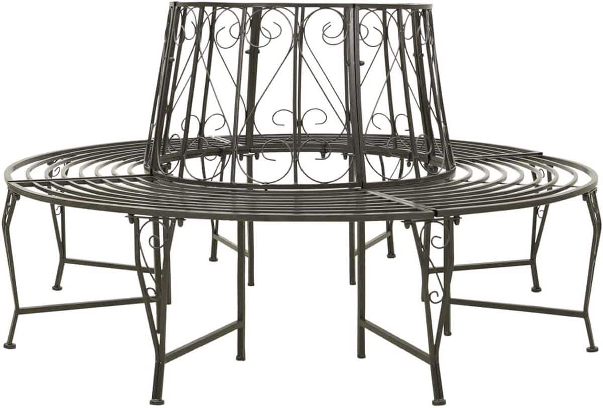 ronde boombank buitenbank tuin genieten buiten stevig