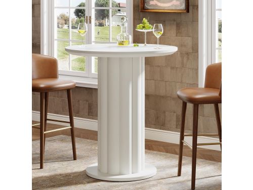 Ronde Hoge Bartafel met Klassieke Pilaarvoet - Pub Tafel voor