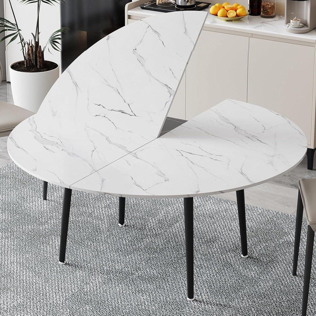 ronde houten tafel klaptafel eettafel gezellig eten