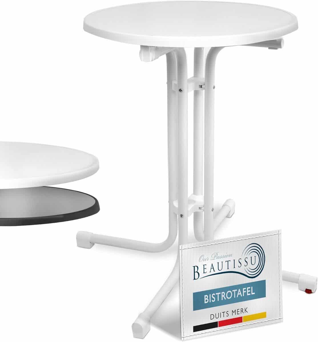 ronde klaptafel Ø 60 cm wit waterdicht tuin