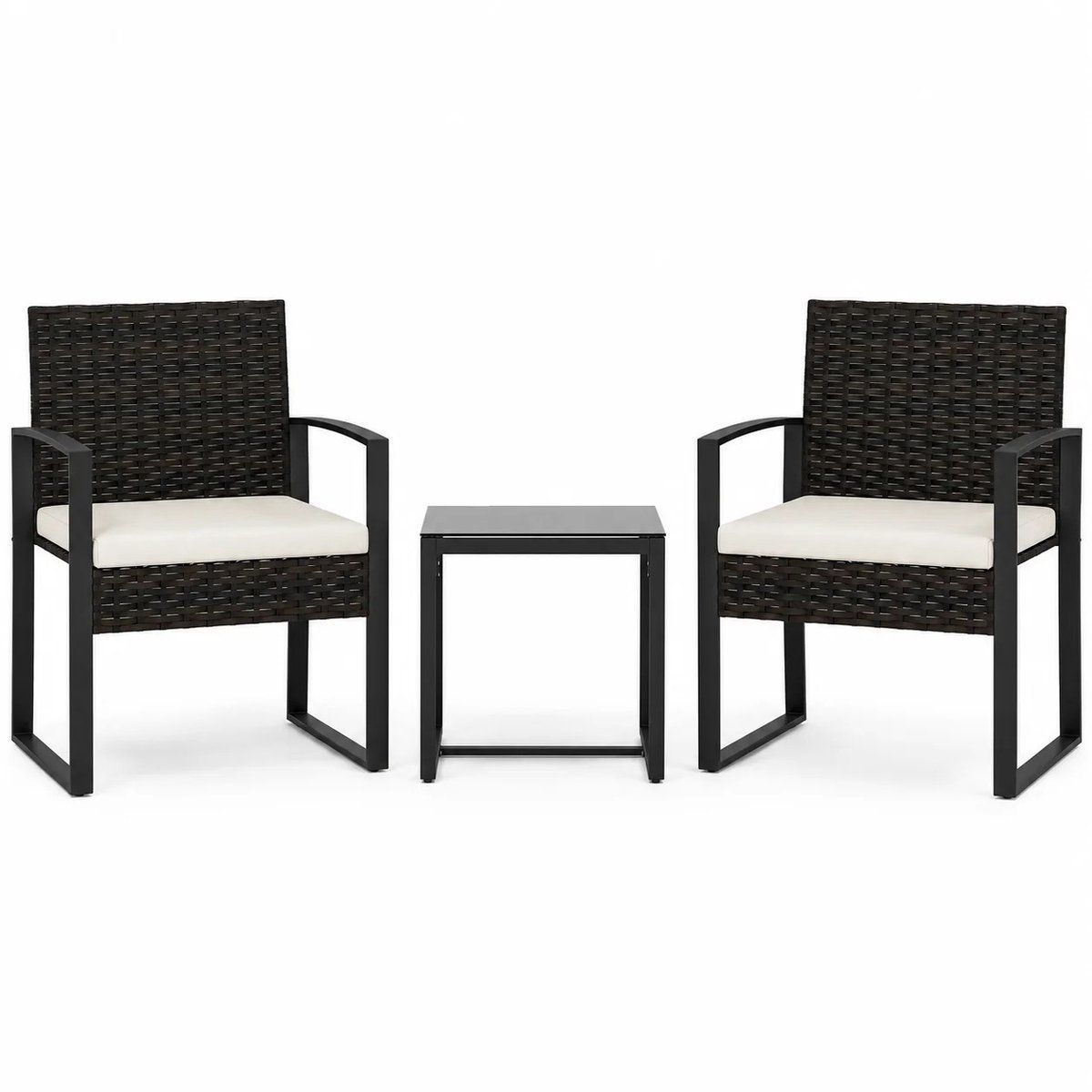 rosabloom luxe rotan bistroset 3 delig tuinmeubelset met 2 tuinstoelen