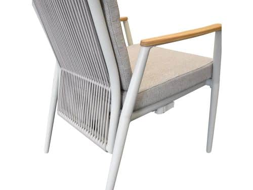 Rosetta dining tuinstoel verstelbaar aluminium latte zand