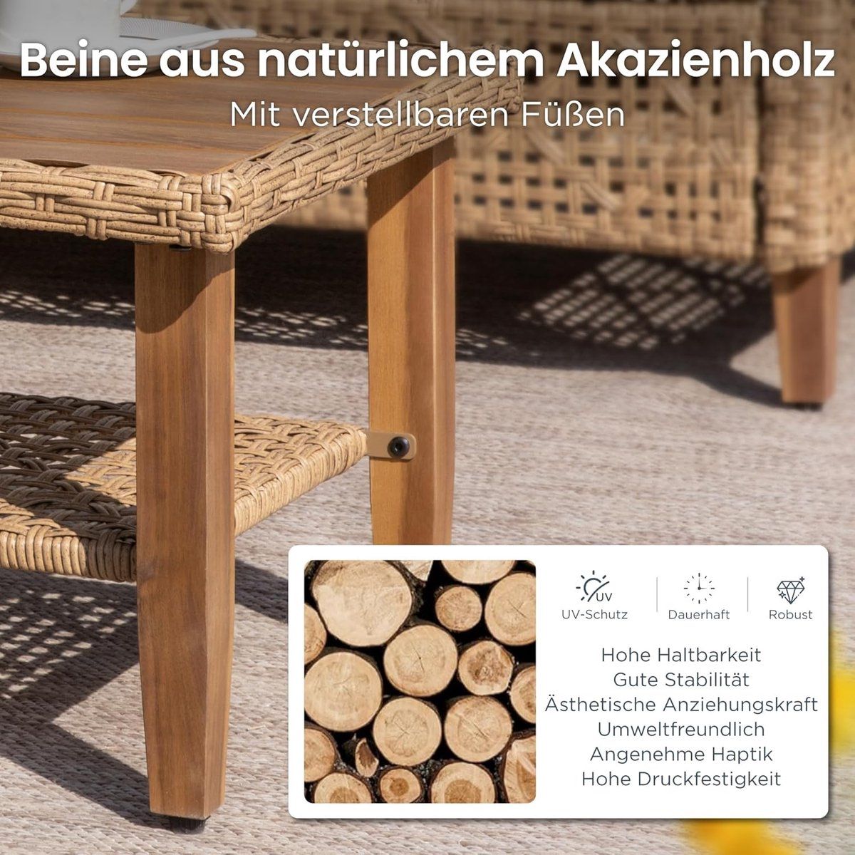 rotan tuinmeubelset 4 persoons 3 delig balkon en terrasmeubilair met chaise