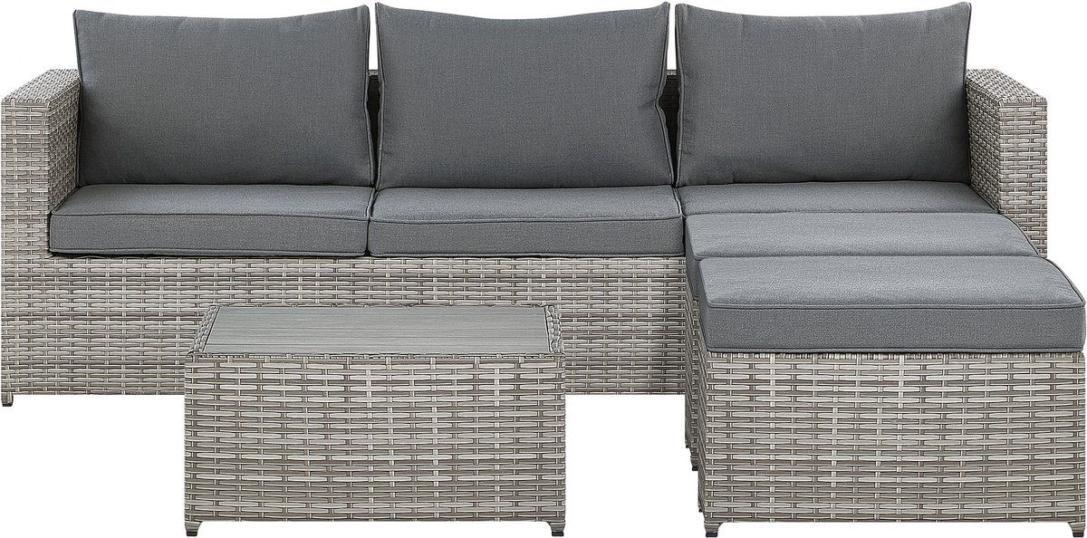 sabbia loungeset 5 zits hoek rechts lichtgrijs pe