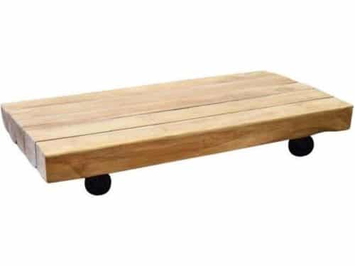 Sabuga bielzen lounge tuintafel 150x75xH27 cm verrijdbaar