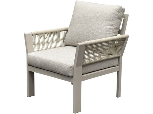 Saigon lounge tuinstoel aluminium latte soft grey kussens