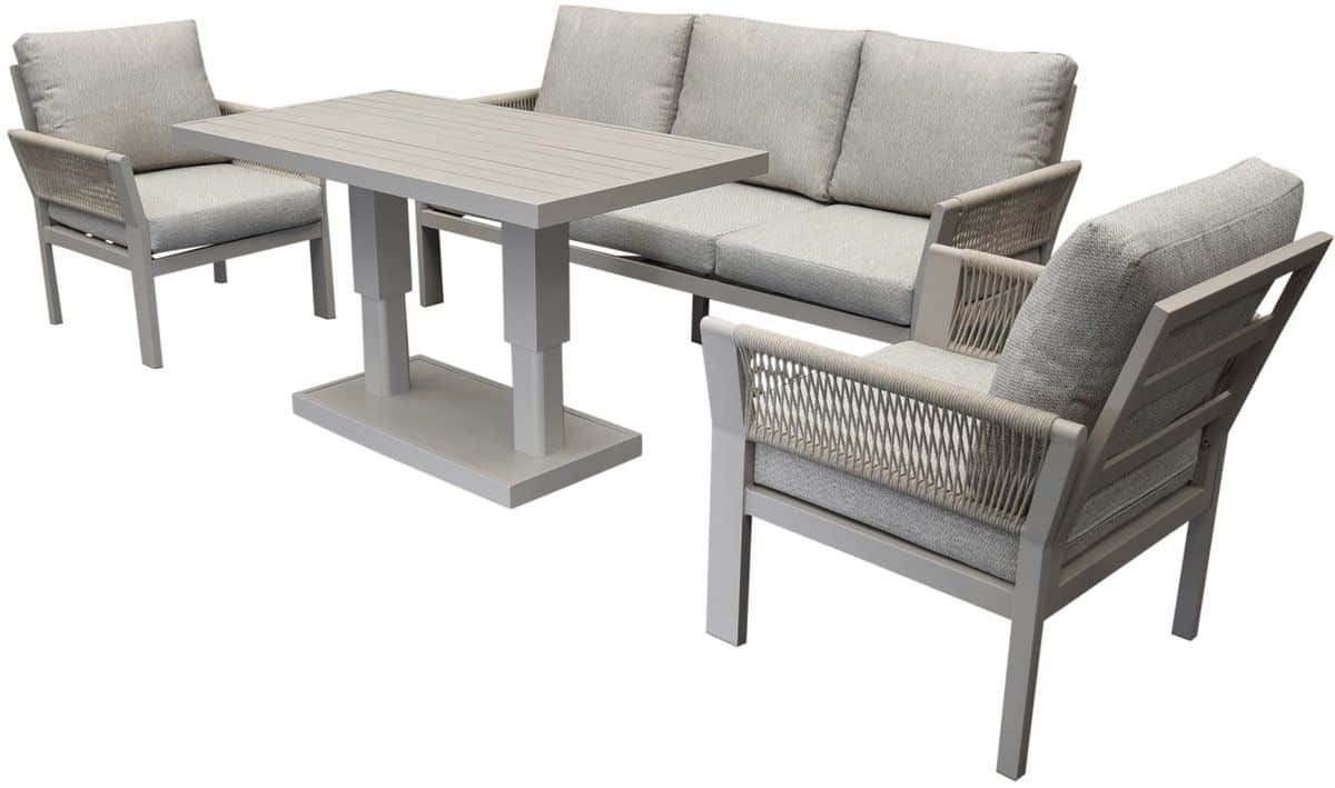 saigon stoel bank dining loungeset 4 delig verstelbare tafel latte