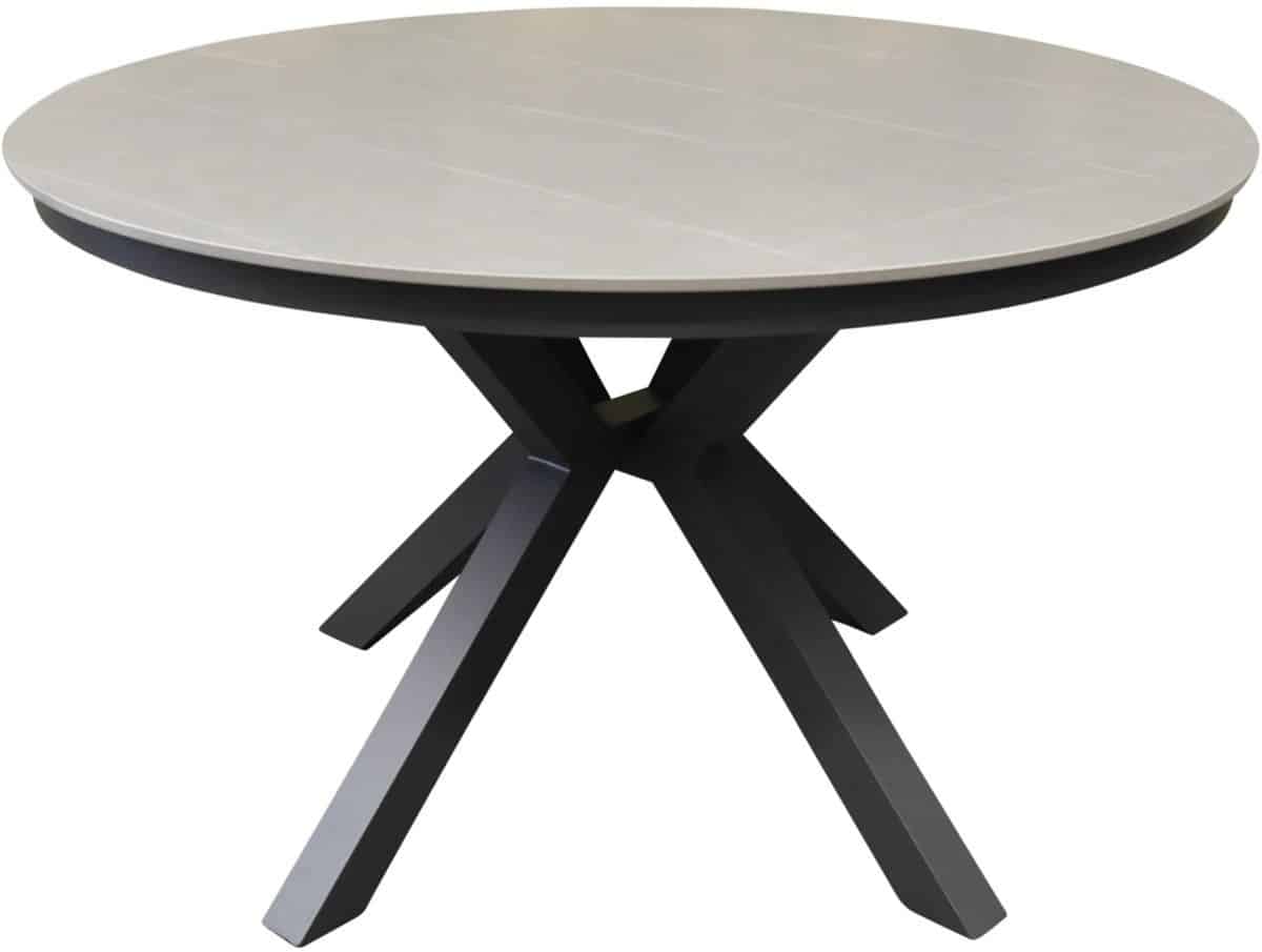 samantha dining tuintafel 120xh75 cm rond antraciet keramisch blad