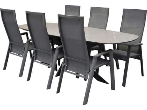 San Francisco Nancy dining tuinset 240x100xH76 cm 7 delig verstelbaar
