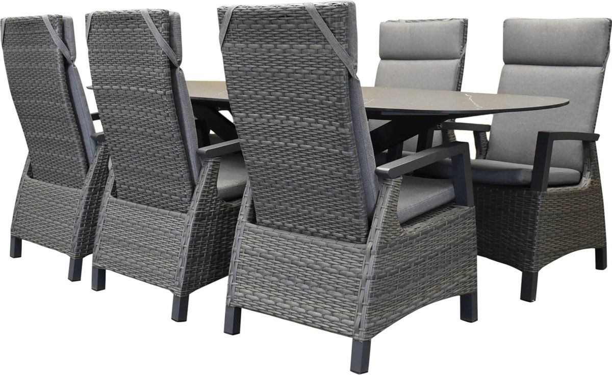 san francisco tunis dining tuinset 240x100xh76 cm 7 delig verstelbaar