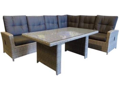 San Marino hoek dining loungeset verstelbaar 3 delig grijs rechts