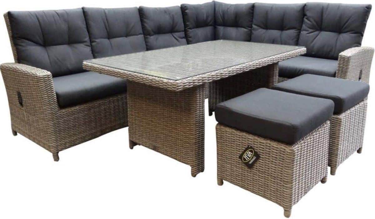 san marino hoek dining loungeset verstelbaar 5 delig grijs rechts