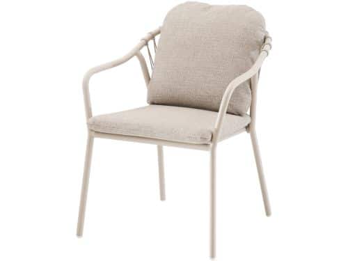 Sandora dining tuinstoel aluminium latte stapelbaar