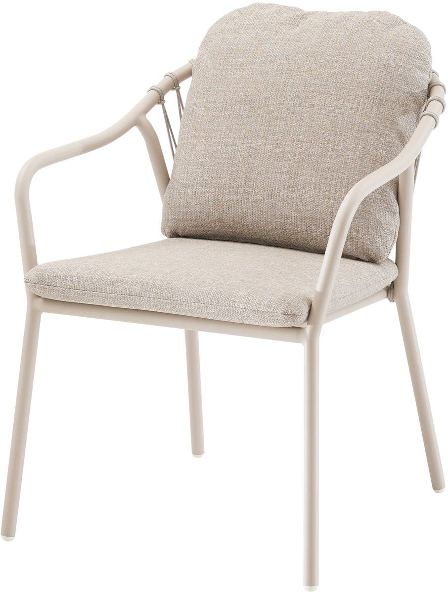 sandora dining tuinstoel aluminium latte stapelbaar