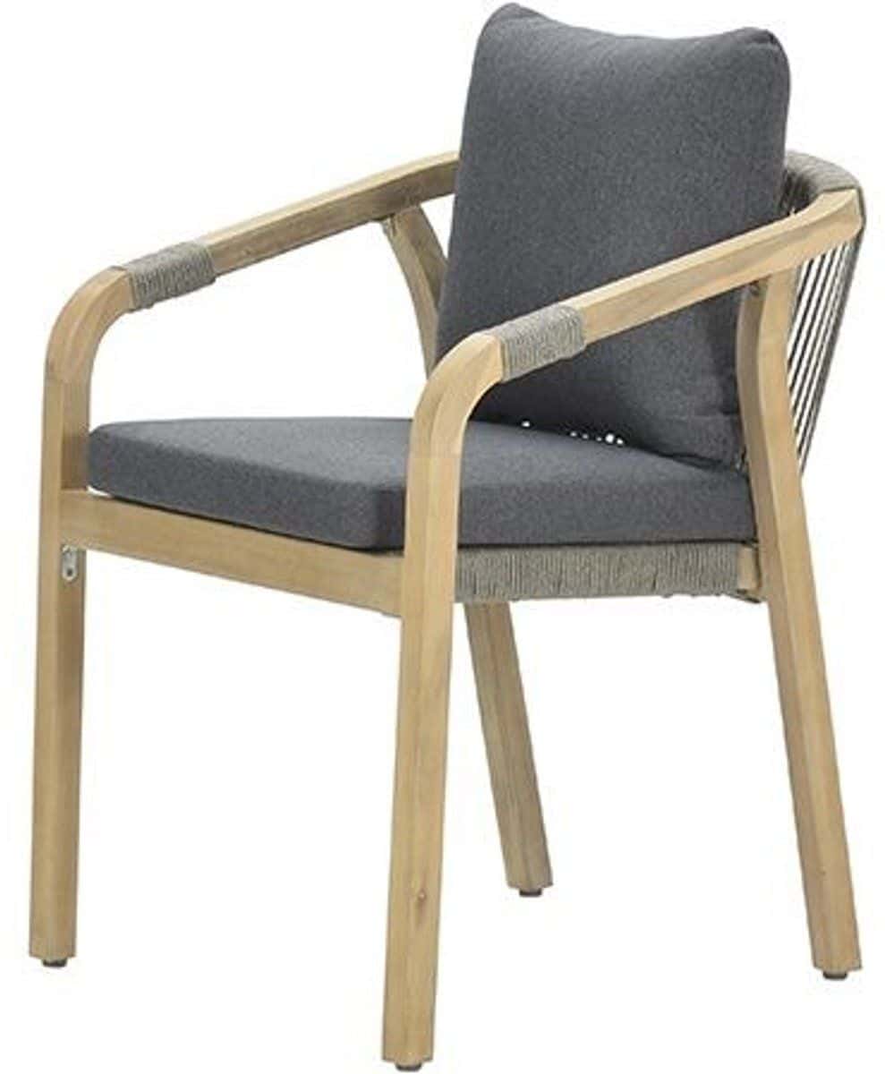 santos dining fauteuil acaciahout white wash rope dgrijs mystic grey