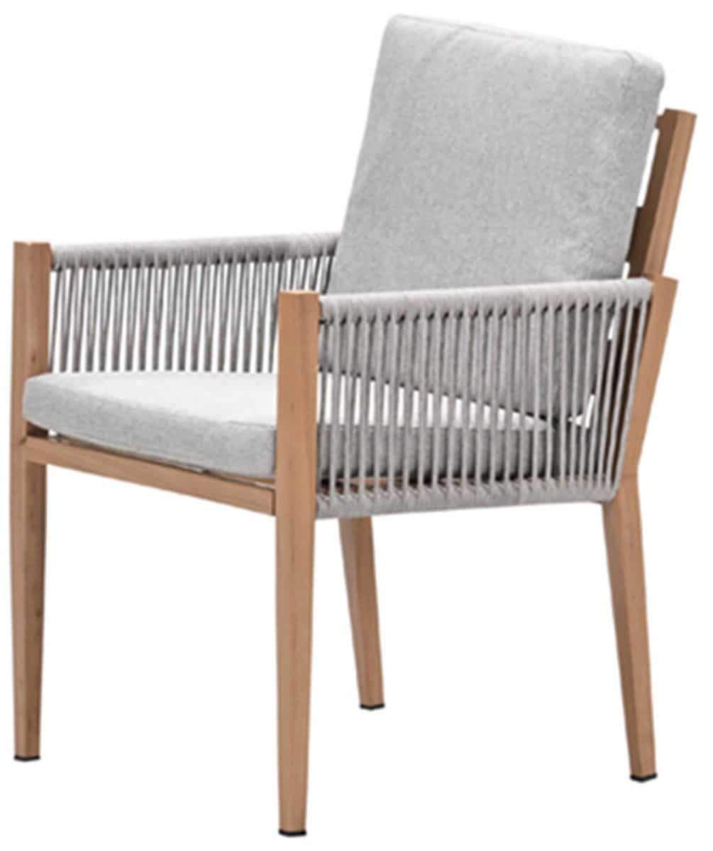 sardinia dining fauteuil light teaklook tpu rope sand