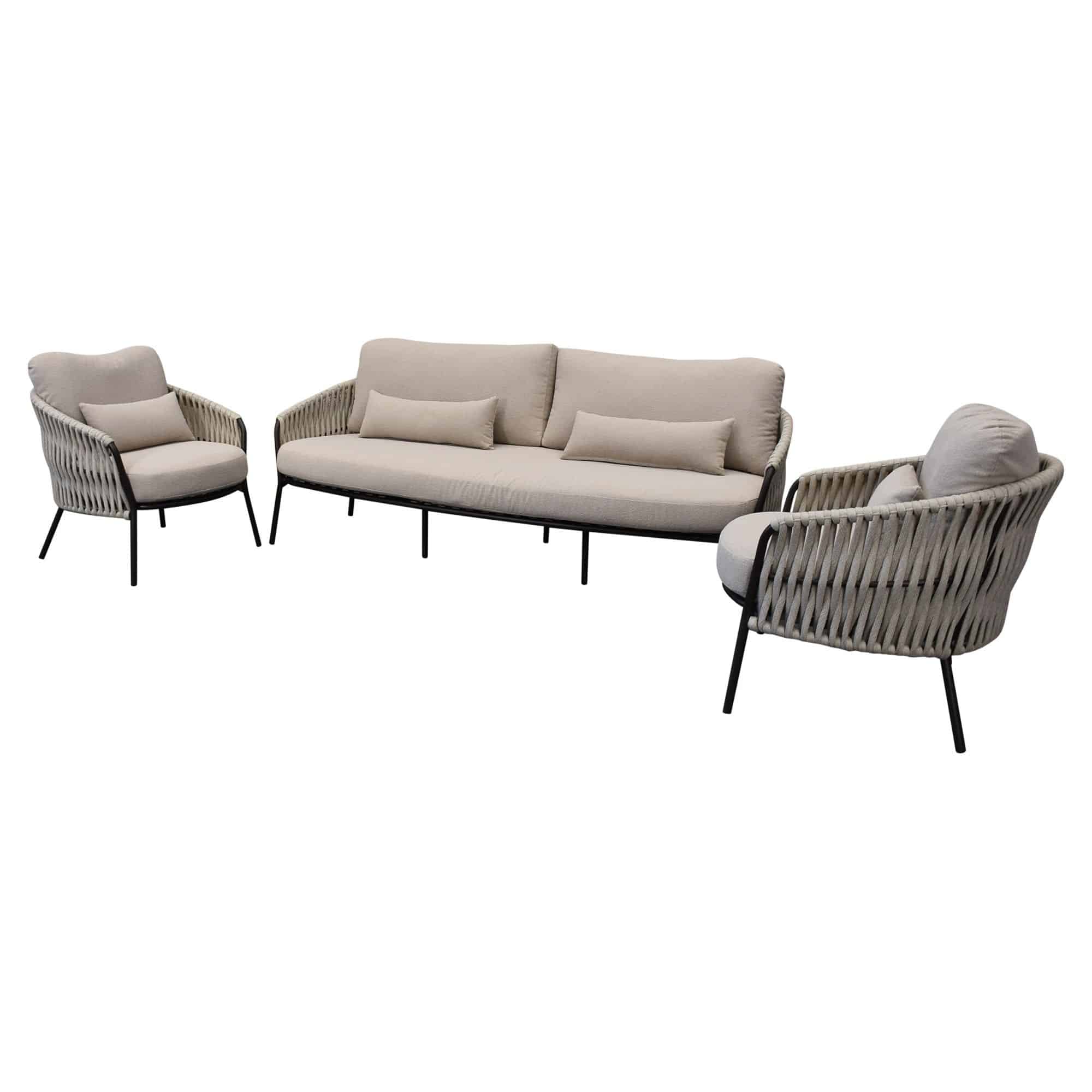 sarenza stoel bank loungeset 3 delig zand rope terre frame