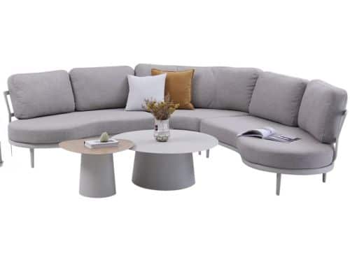 Savanna organische loungeset 5 delig aluminium latte