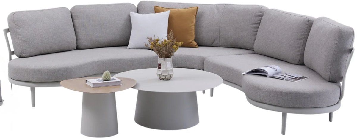 savanna organische loungeset 5 delig aluminium latte