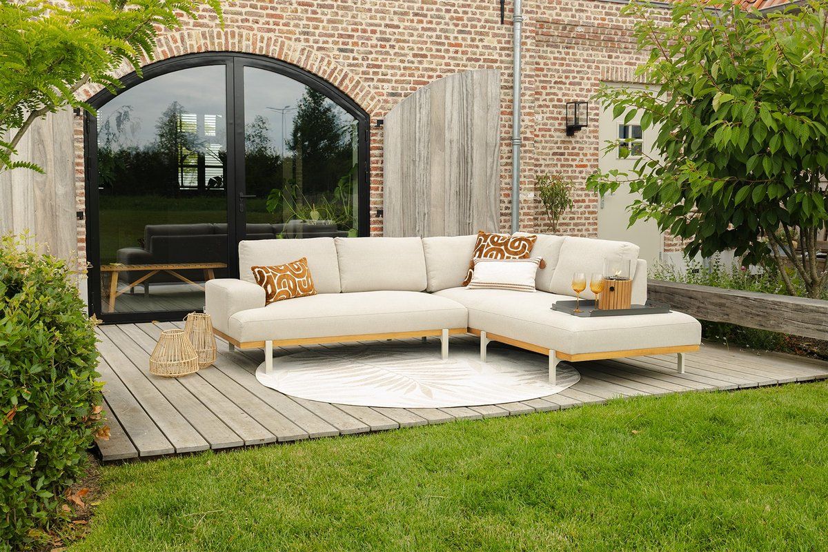 savannah hoekbank chaise longue loungeset beige weerbestendig